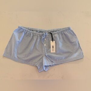 *NWT* Aritzia TNA Light Blue and White Striped Shorts